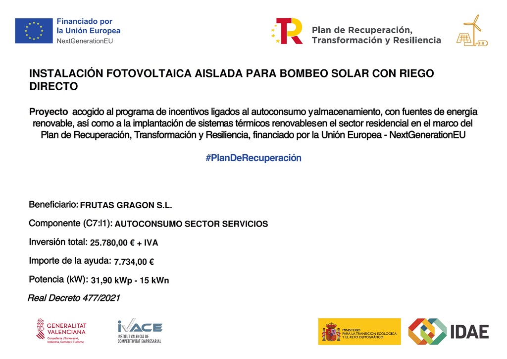 Cartel instalación fotovoltaica